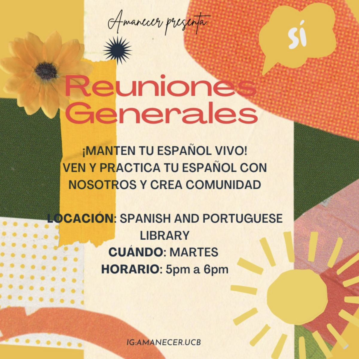Amanecer meetings announcement