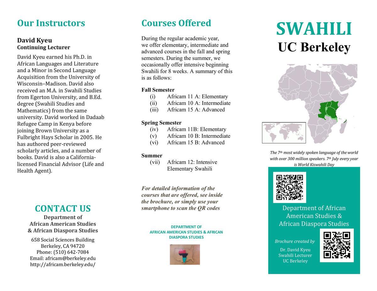 Swahili pamphlet
